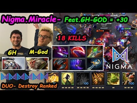 M-GOD + GH = +30 | DUO Destroy Ranked Nigma.Miracle [Monkey King] Feat GH GOD Dota 2 pro Gameplay