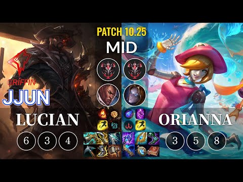 GRF jjun Lucian vs Orianna Mid - KR Patch 10.25