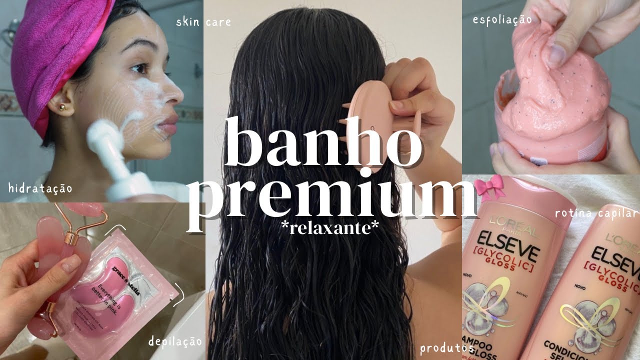 ROTINA banho premium💗🛁| cabelo, esfoliação, corpo, hidratação, pele, depilação