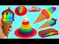 Play Doh Rainbow Swirl Desserts