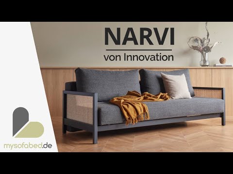 NARVI Schlafsofa mit Eichenholz Armlehnen von Innovation - mysofabed.de