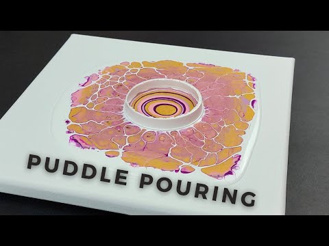 Abstract Acrylic Painting | Fluid Art | Puddle Pouring Technique