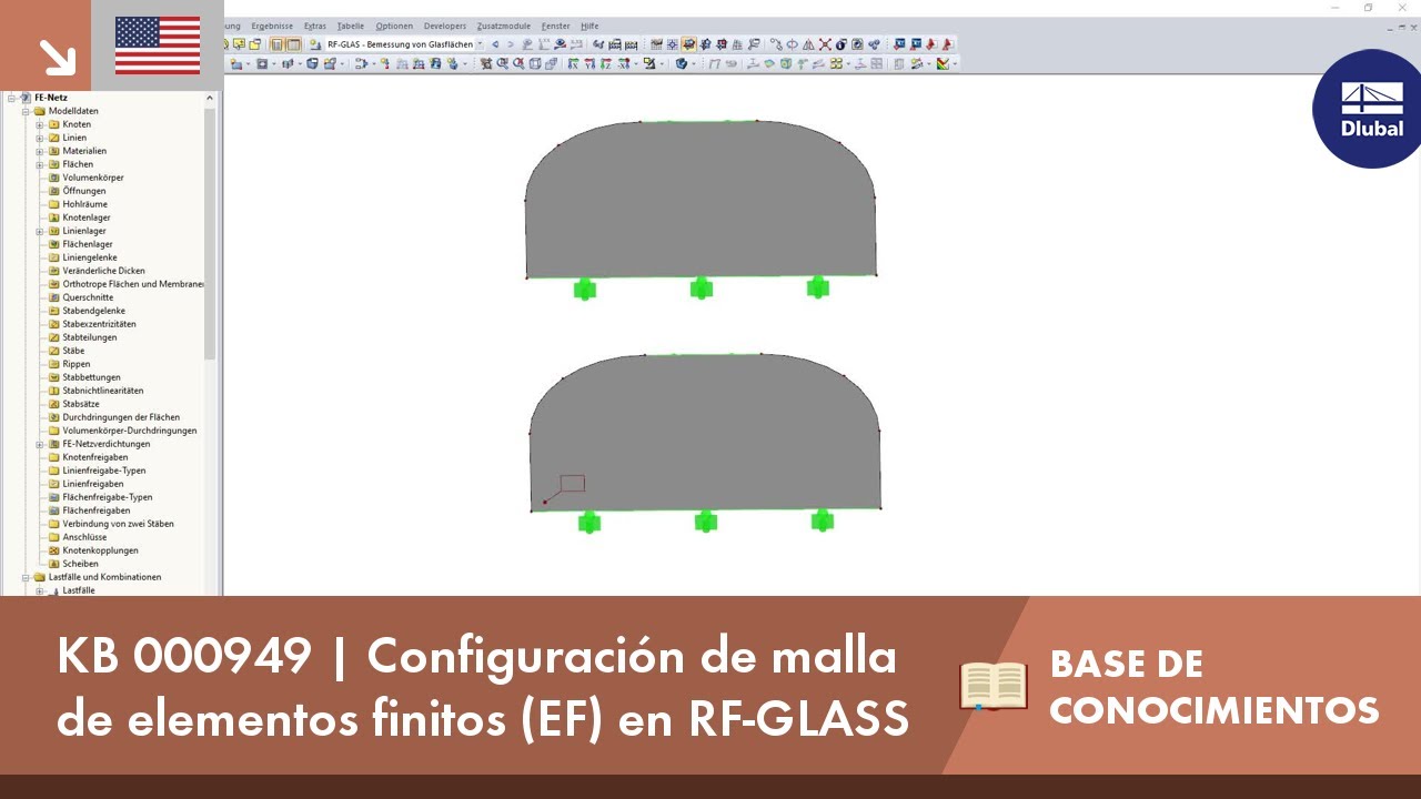 KB 000949 | Configuración de malla de elementos finitos (EF) en RF-GLASS