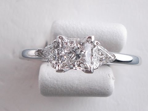 0.85 ctw Princess Cut H VS2 Diamond Engagement Ring - BigDiamondsUSA
