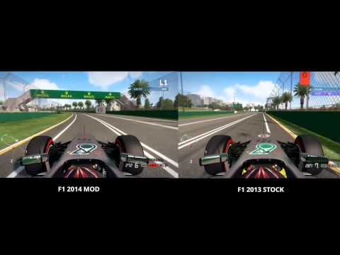 F1 2014 MOD vs F1 2013 Stock Game [HD]