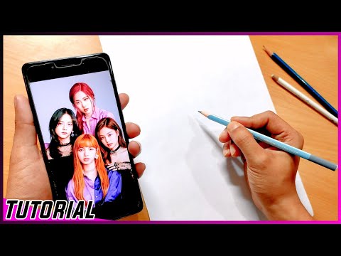 Blackpink group Drawing Tutorial || Blackpink Drawing || Lisa Drawing Tutorial || Blackpink painting