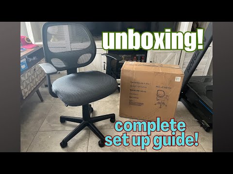 Flash Furniture - Flash Fundamentals Contemporary Mesh Swivel Task Chair Gray Color Set Up Tutorial