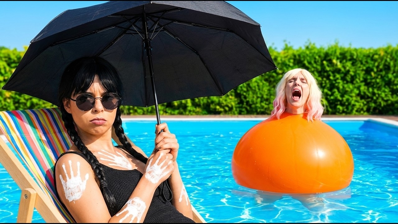 Wednesday vs Enid Summer Hacks! Cool Pool Hacks and Funny Situations