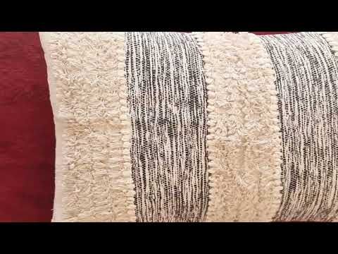 Embroidery black handloom tufted cushion cover, size: 24x24 ...