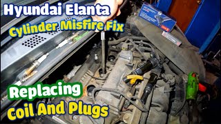 Hyundai Elantra / Sonata Cylinder MisFire FIX     replace spark plugs and Ignition coil