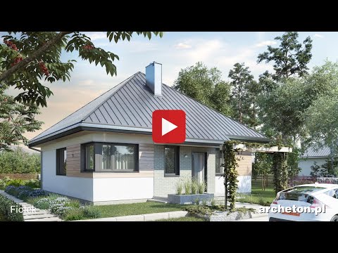 Projekt domu Fiołek - archeton.pl - parterowy 72,1 m2