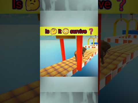 Is it 🤔survive❓fountain crossing #shorts #lion #elephant #wildanimals #dinosour#cow #mammoth #viral