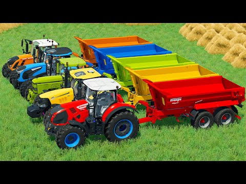 JOHN DEERE vs CLAAS vs CASE vs FENDT vs LANDINI TRACTORS BATTLE - Farming Simulator 22