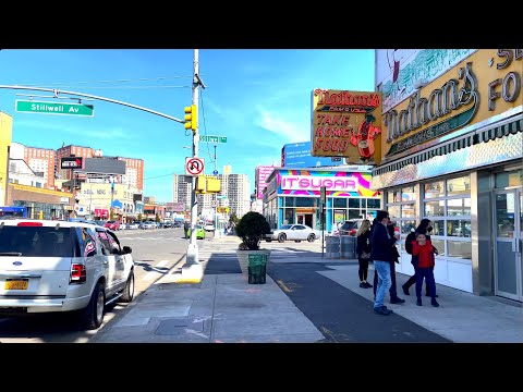 Walking Surf Avenue Coney Island Brooklyn New York