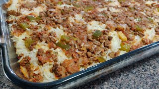 صينية الرز والباذنجان باللحم المفروم …طبقات من اللذاذة -Rice With Eggplant And Beef Casserole