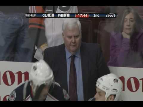 Aaron Asham scores vs the Blue Jackets - 1-19-10