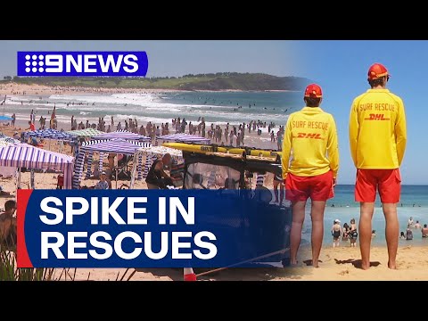 Spike in rescues from NSW beaches | 9 News Australia