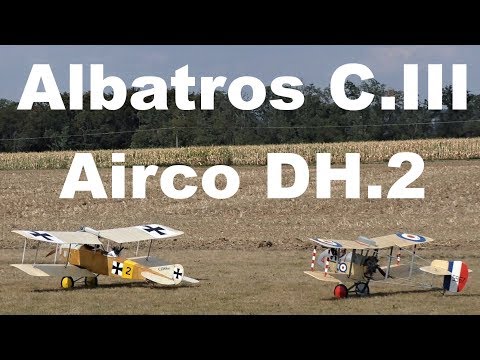 Albatros C.III + Airco DH.2, scale RC WWI biplanes, 2018