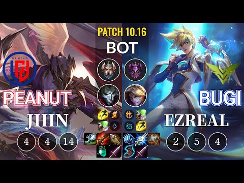 LGD Peanut Jhin vs V3 Bugi Ezreal Bot - KR Patch 10.16