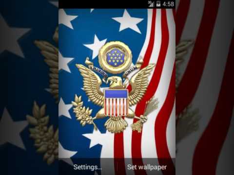 3D USA Coat of Arms & Flag LWP Video
