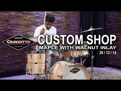 Craviotto Custom Shop Maple Drum Set with Walnut Inlay 20/12/14 (CRKIT3PC20MWIH)