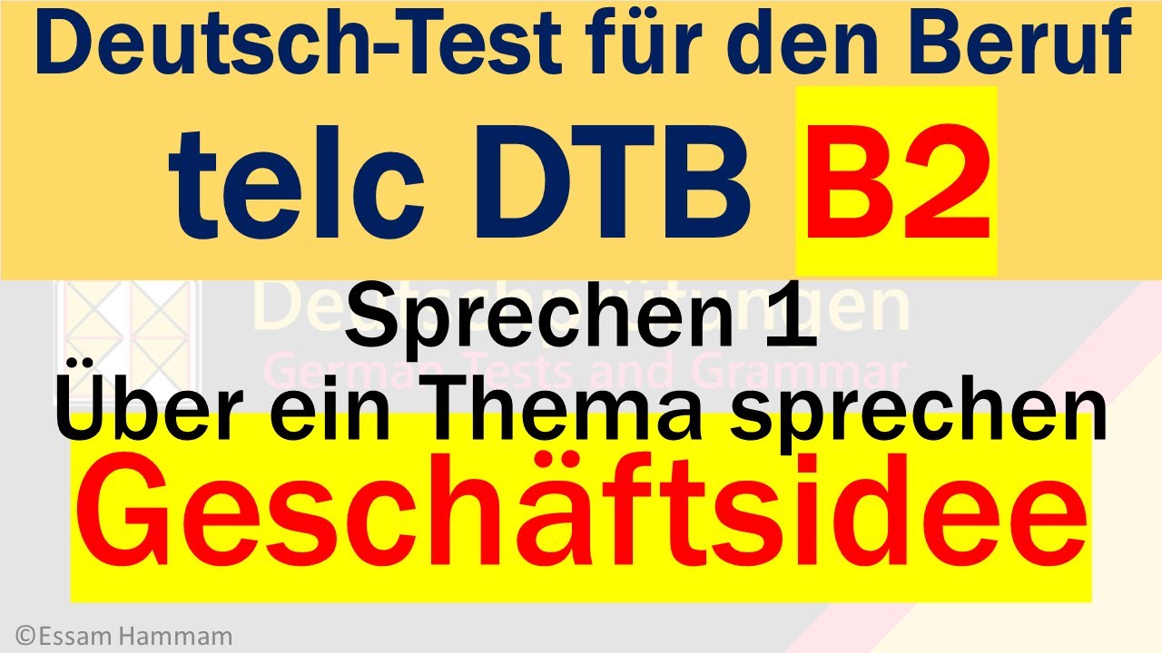 DTB B2 | Deutsch-Test für den Beruf B2 | Sprechen | Über ein Thema sprechen | Geschäftsidee 2