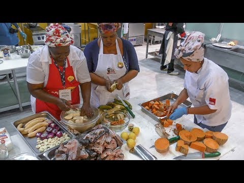 Colombia Street Food. Cooking 'Rondon' with Fish, Coconut Milk, Pumpkin and More