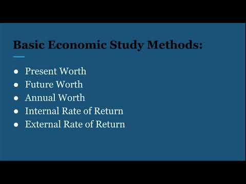 Basic Economic Study Methods(Present Worth, Future Worth, Annual Worth)