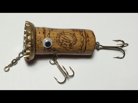 DIY - Fishing - How to make Topwater Lure From Wine Cork(4)