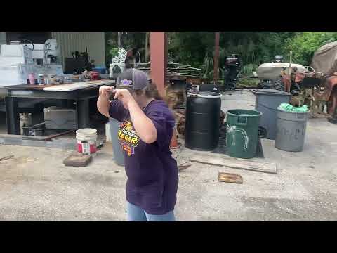 Looking for oil leaks Kim’s airboat