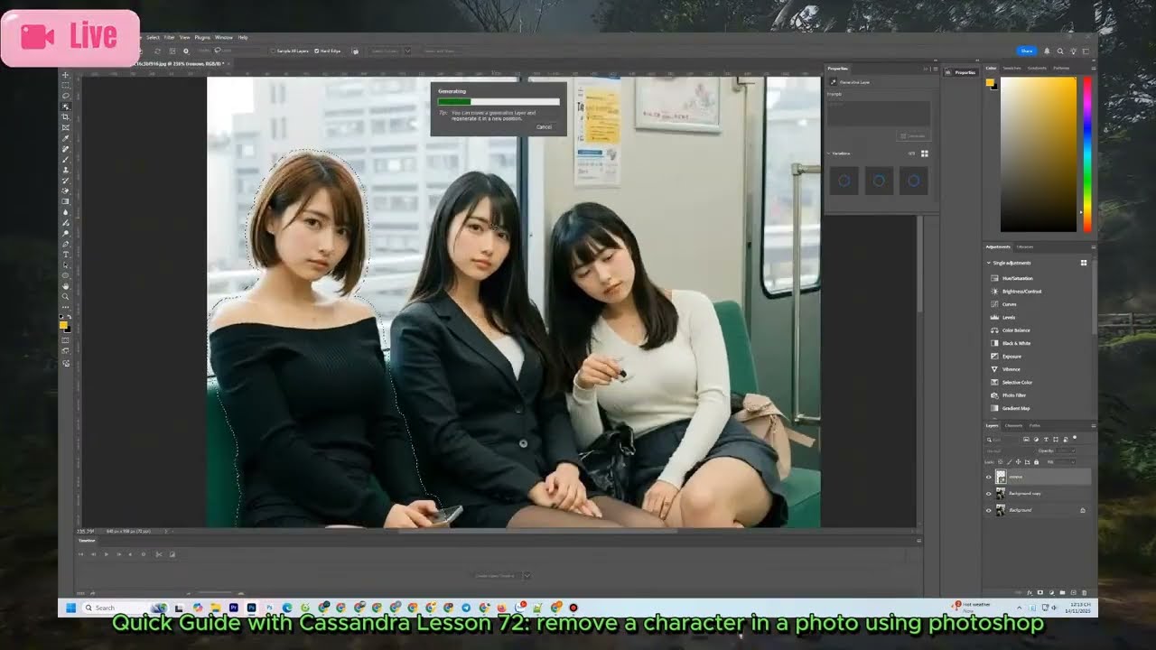 Quick Guide with Cassandra Lesson 72: remove a character in a photo using photoshop