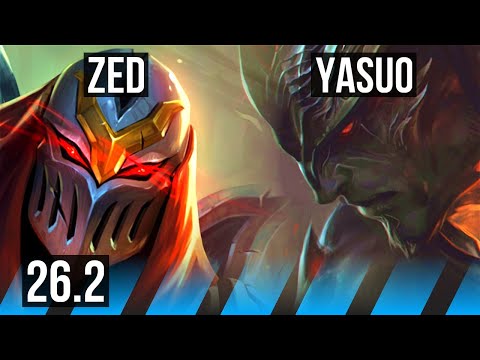 ZED vs YASUO (MID) | 56K damage, Good KDA: 13/2/17 | KR Grandmaster | 26.2