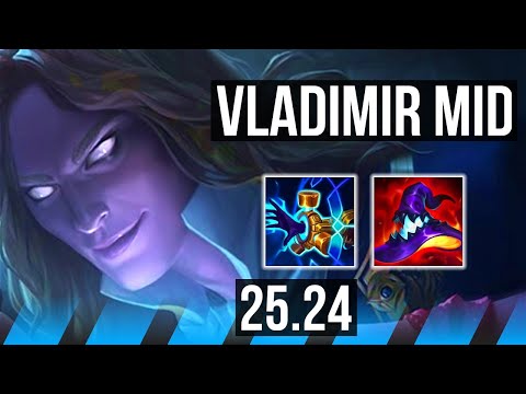 VLADIMIR vs FIZZ (MID) | Perfect KDA: 12/0/3 | NA Grandmaster | 25.24