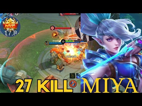 MANIAC + 27 Kills!! Miya Deadly Marksman with Powerful Arrows - Build Top 1 Global Miya ~ MLBB