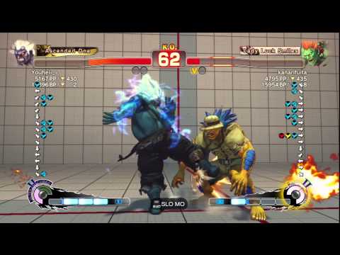 SSF4 AE Ver. 2012: Youhei-_- [Oni] vs. kanarifuita [Blanka] - PSN Ranked Match