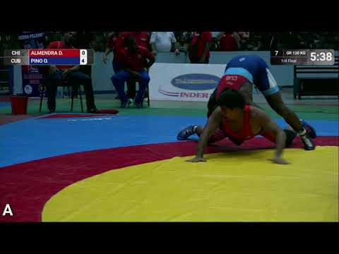 1/4 GR - 130 kg: D. ALMENDRA (CHI) v. O. PINO (CUB)
