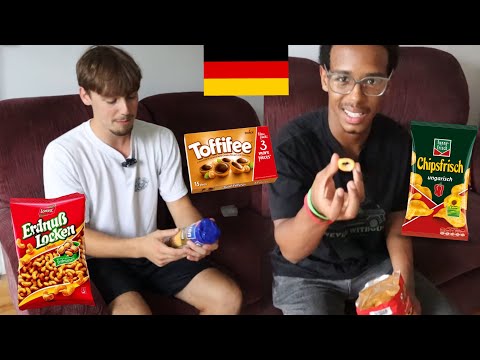 Americans Try German Snacks! *first time*