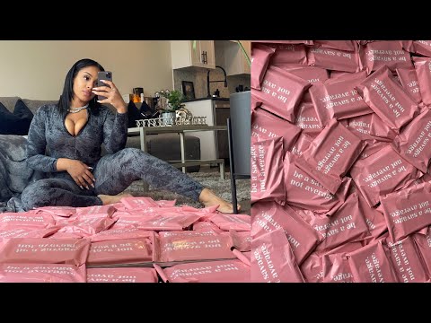 PACKAGE 100 ORDERS WITH ME! | ENTREPRENEUR LIFE VLOG 💕| HOW I PACK & SHIP ORDERS📦