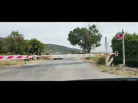 ALn668 in transito verso Siena al passaggio a livello di Montepescali