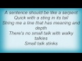 Bauhaus - Small Talk Stinks Lyrics