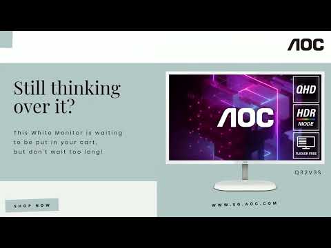 AOC Q32V3S White Monitor QHD