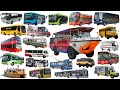 School Bus City Bus Coach Police Bus Bus Name Collection Learning Vehicle Types Of Bus