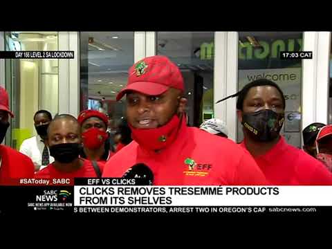 EFF vs Clicks Day 2 I EFF protest continues as Retail Giant takes TRESemmé products off its shelves