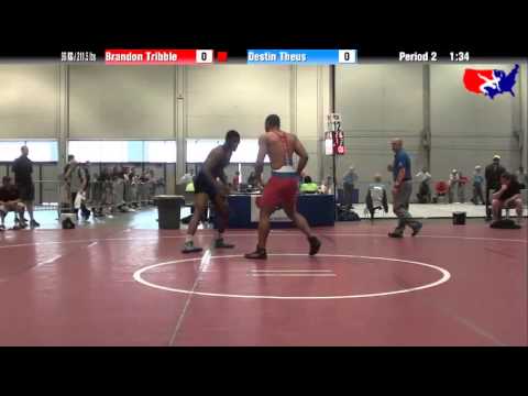 Brandon Tribble vs. Destin Theus at 2013 Junior Nationals - FILA - FS