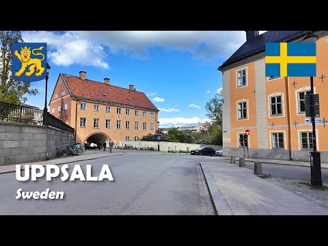 Uppsala, Sweden. A walk in the Old Town. 4K