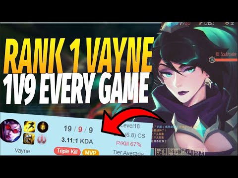 RANK 1 VAYNE DOMINATING 1V9 EVERY GAME HIGH ELO WITH THIS BUILD |  LEAGUE OF LEGENDS SEASON 12