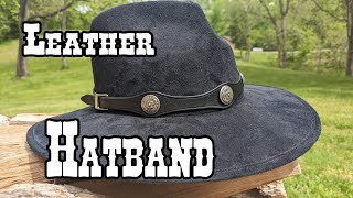 Making a hatband with conchos and scrap leather.