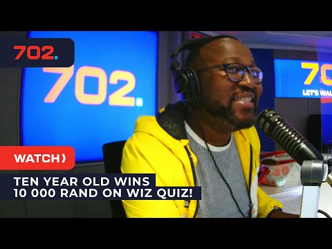Ten year old wins 10 000 rand on Wiz Quiz!