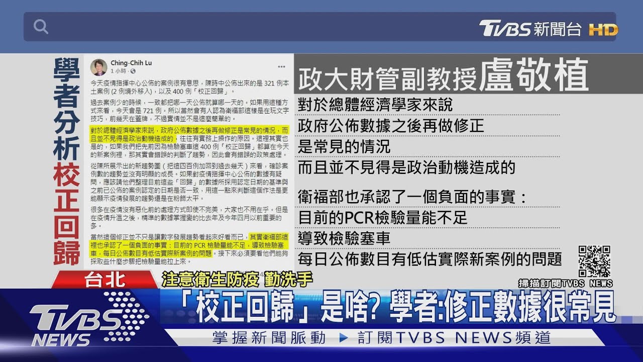 「校正回歸」是啥?網酸陳時中數字管理大師 學者:經濟學常見