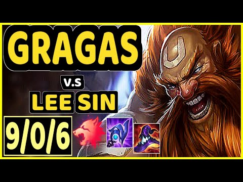 GRAGAS vs LEE SIN - 9/0/6 KDA JUNGLE GAMEPLAY - NA Ranked GRANDMASTER
